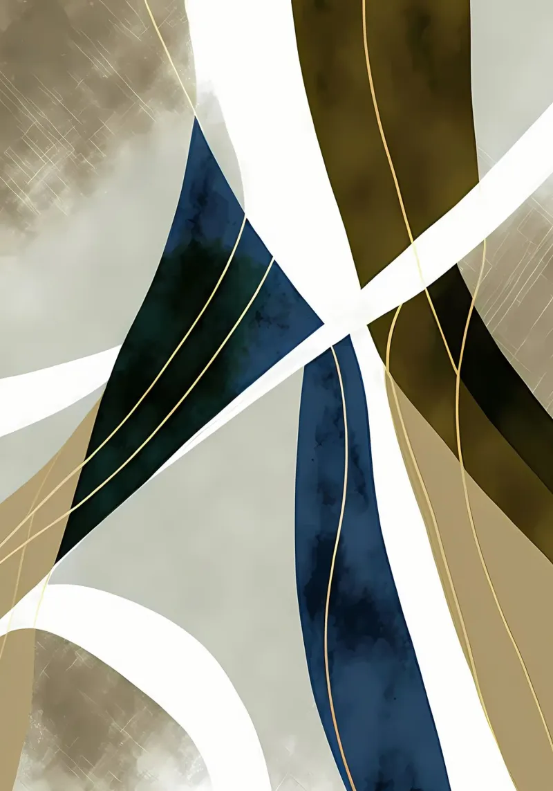 Art abstrait bleu-or hahnemühle de Aiden Garcia