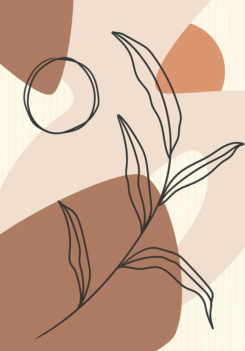 Modern leaf line art canvas by Aiden Garcia