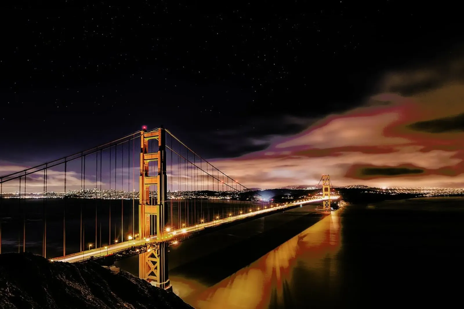 Golden Gate to Stars - Javier de la plexiglass da Pictufy