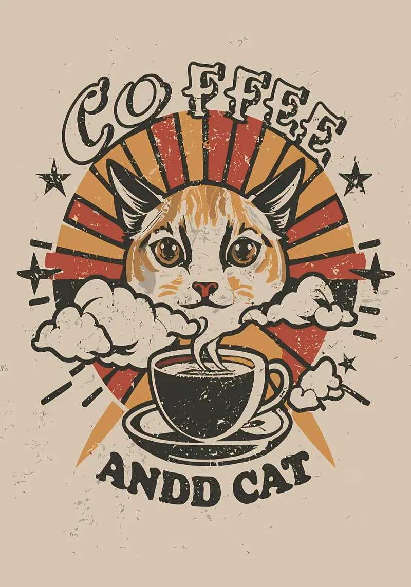 Caffè e gatto retrò pellicola backlit da Bartosz Powalka