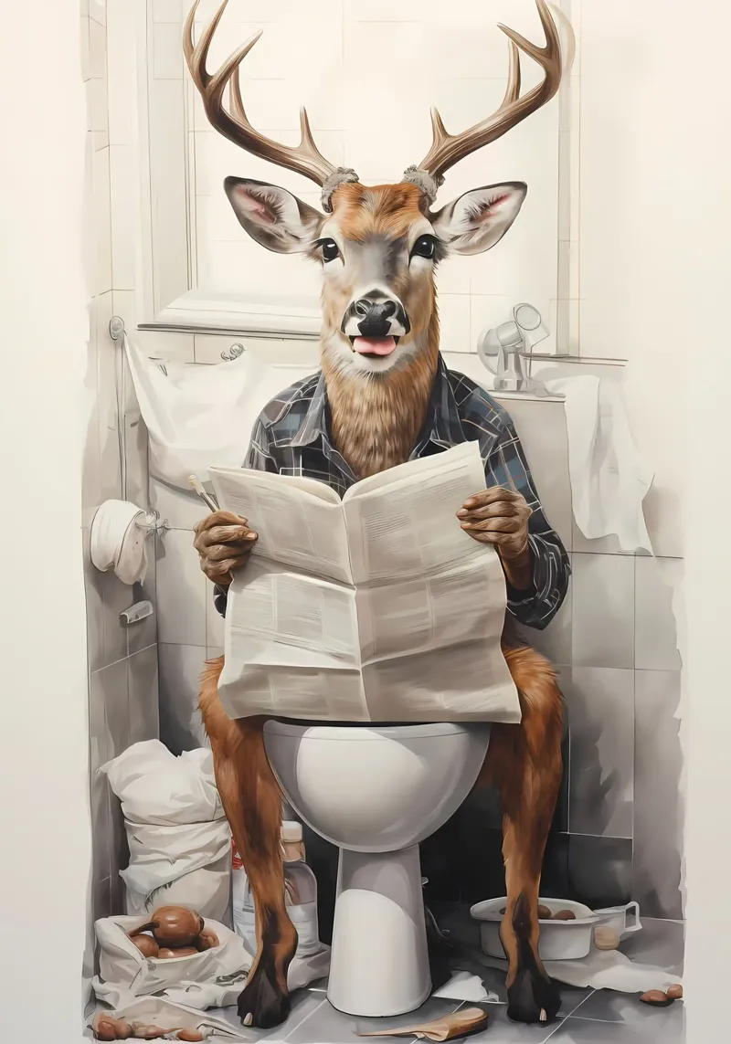 Decorazione per il bagno con cervi plexiglass da Adrian Patel