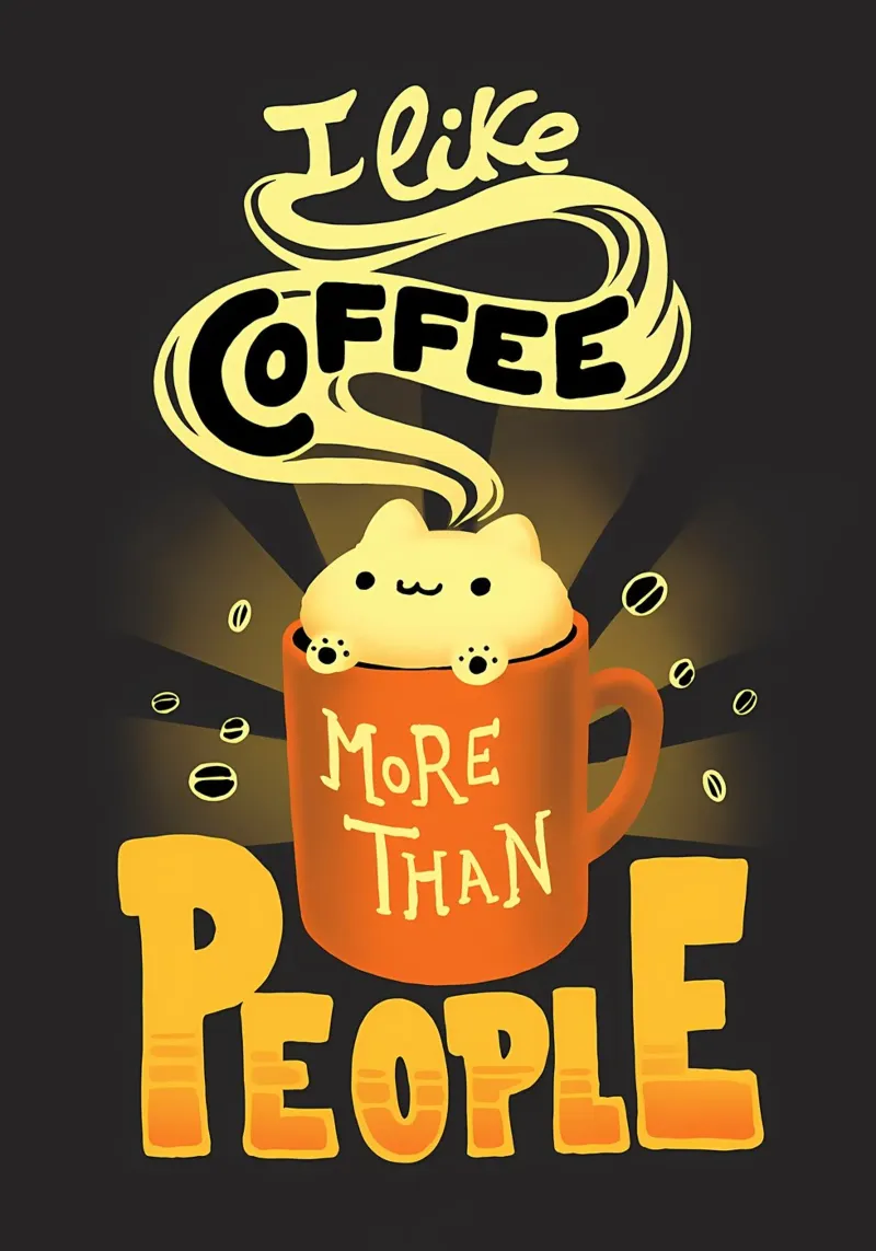 Coffee is Better Cat canvas by Bartosz Powalka