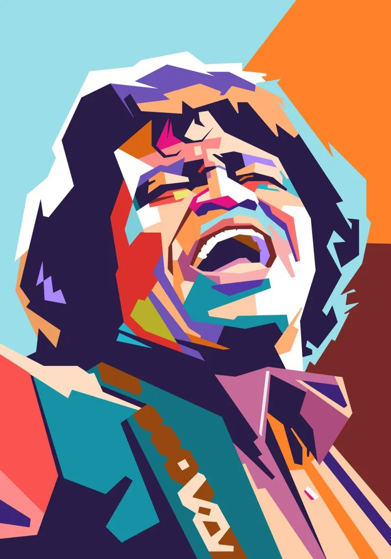 James Brown, cantante iconico pellicola backlit da Hantamrata