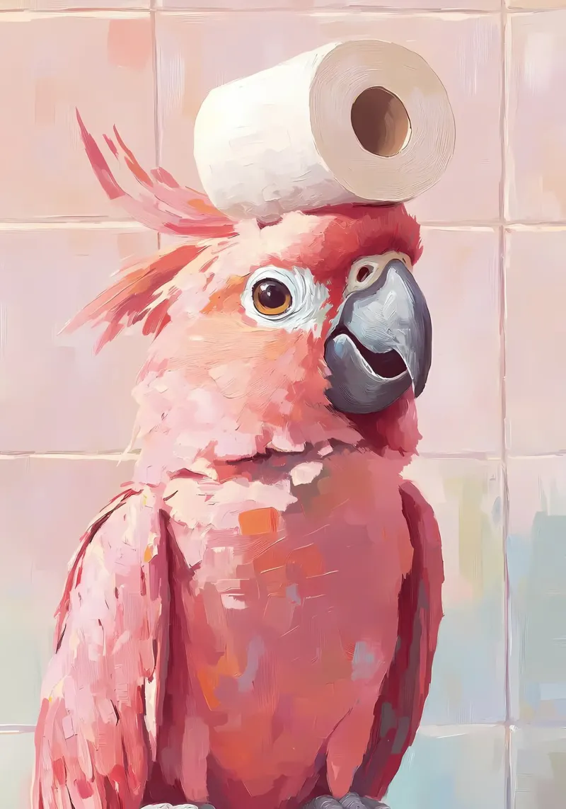 Cacatua rosa con carta igienica pellicola backlit da Adrian Patel
