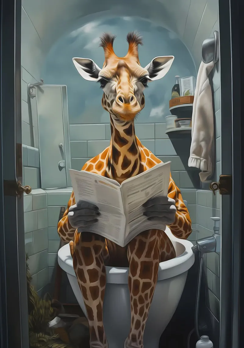 Giraffa Morning Business pellicola backlit da Adrian Patel