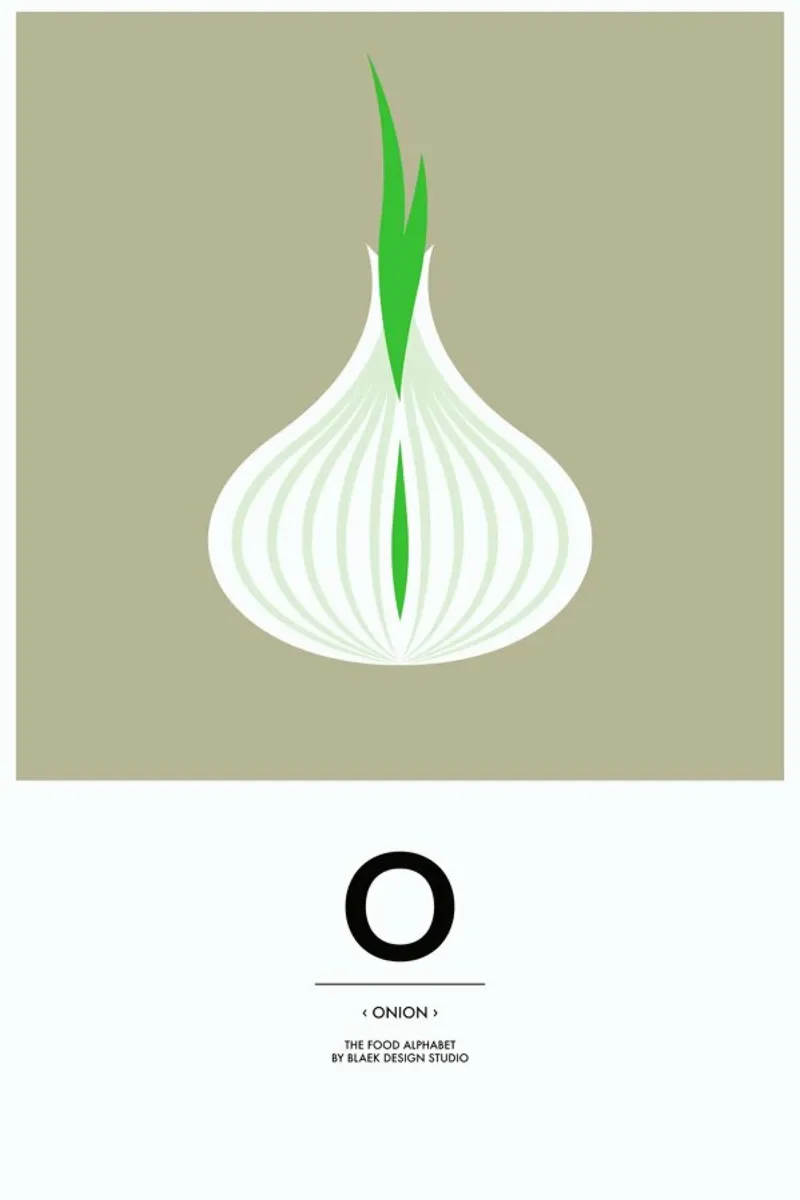 „The Food Alphabet“ - O like Onion pellicola backlit da BLAEK Design Studio