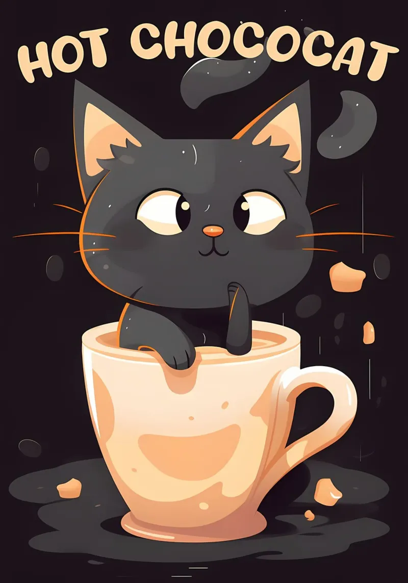 Hot ChocoCAT canvas by Bartosz Powalka