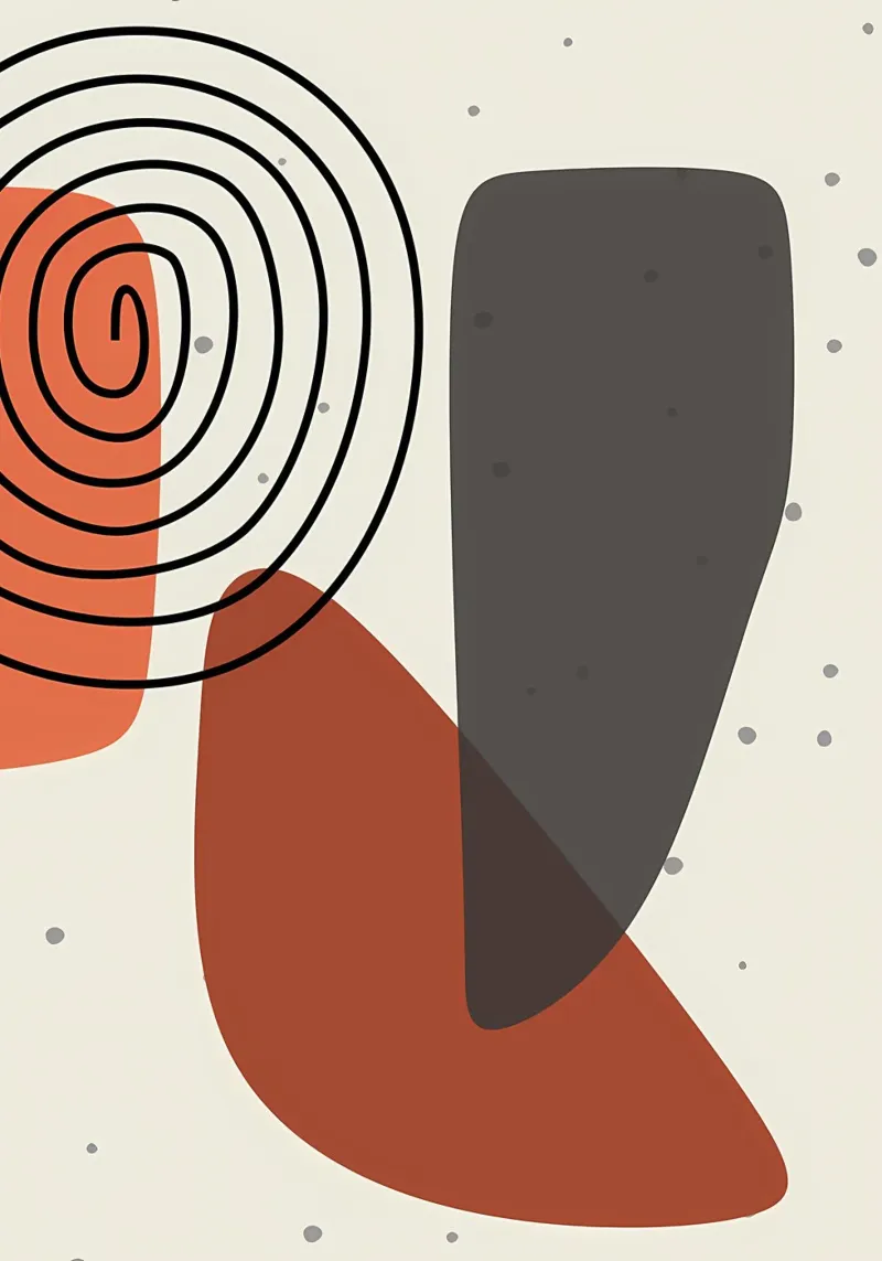 Forme astratte arte moderna poster con telaio in legno da Aiden Garcia