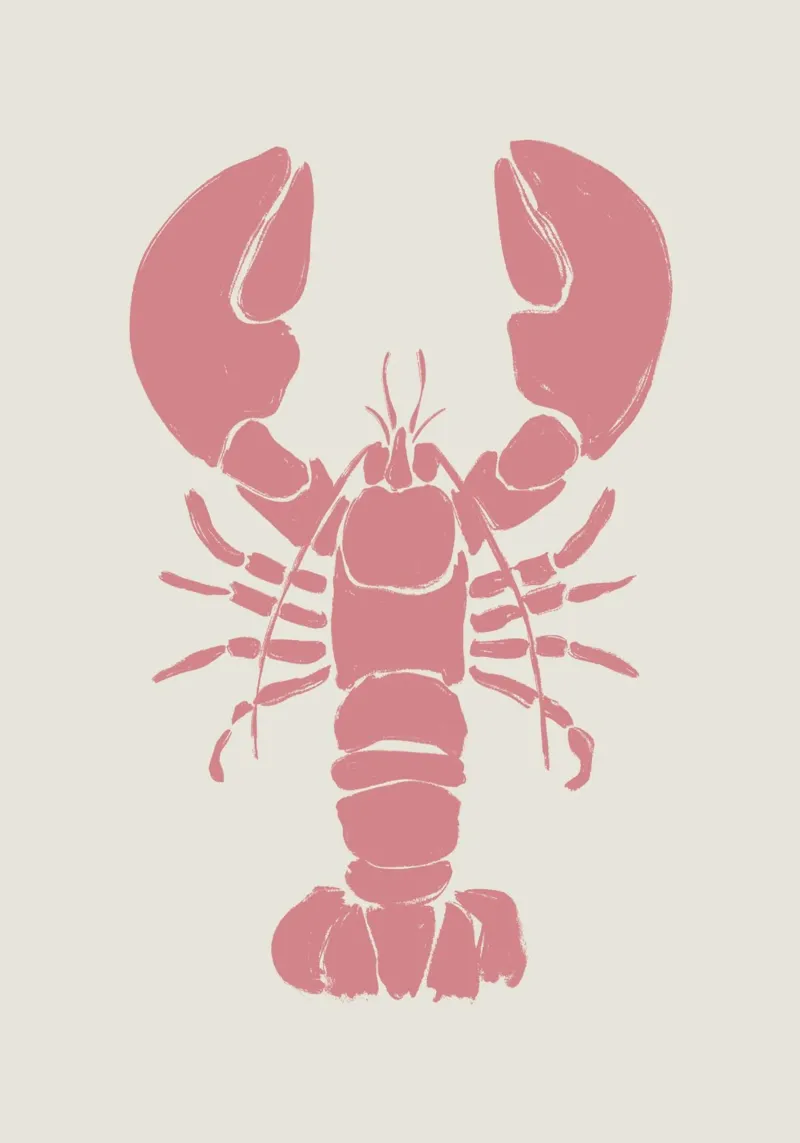 Rosa Hummer auf beigem Hintergrund. Poster von Sixmai