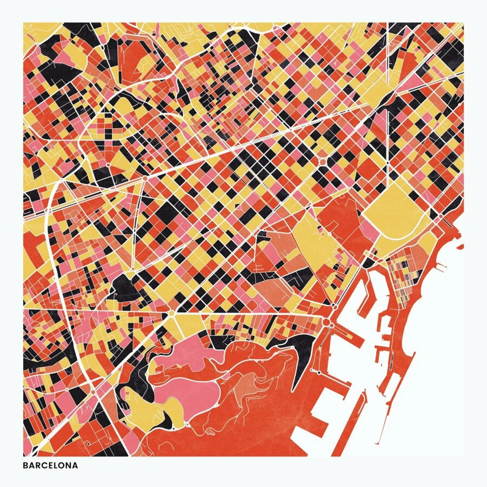 Barcelona II alu-dibond by The Cartography Collection