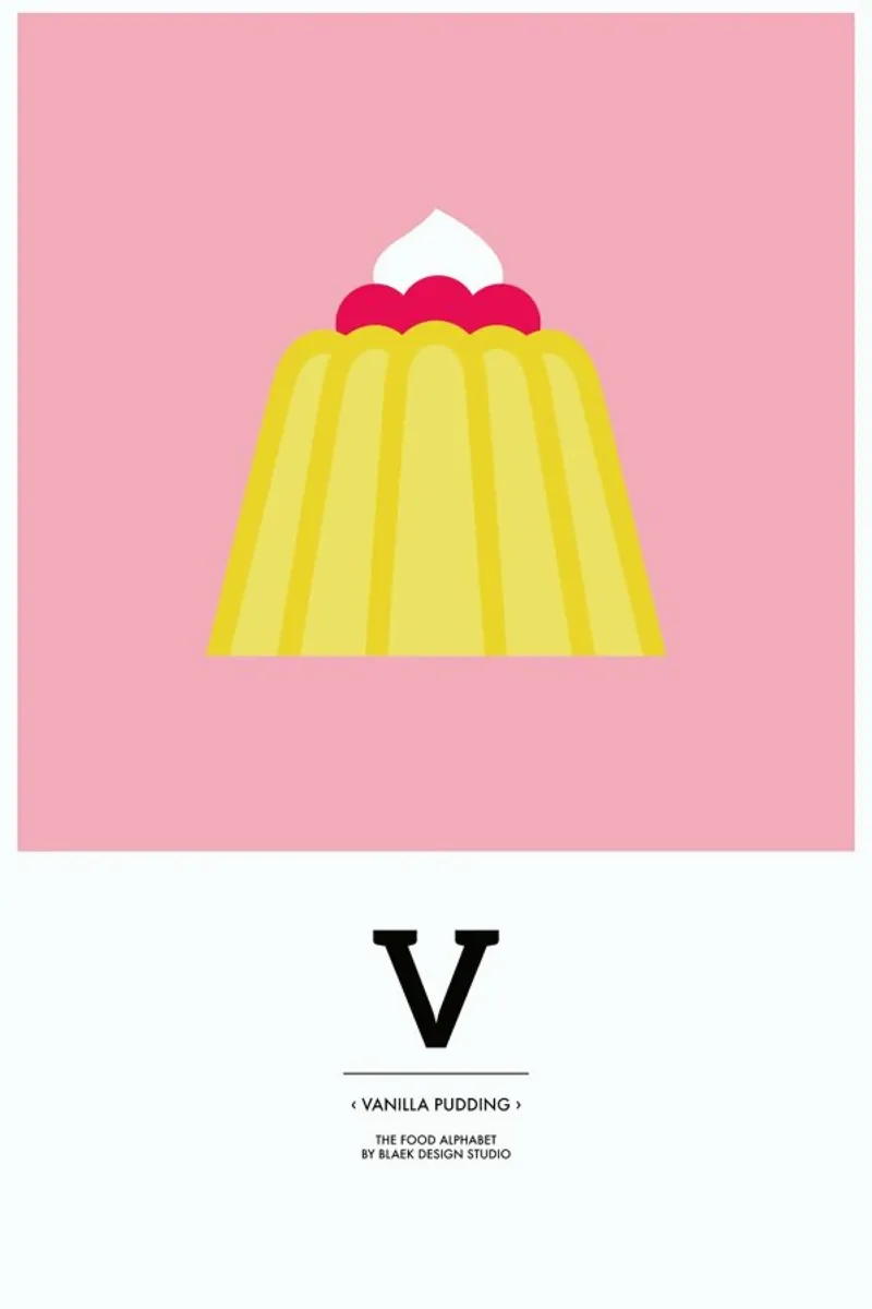 „The Food Alphabet“ - V like Vanilla Pudding pellicola backlit da BLAEK Design Studio