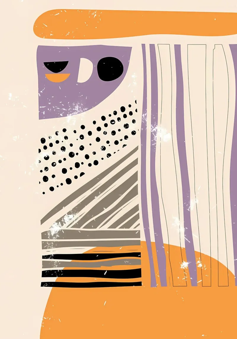 Arte astratta disegnata a mano poster con telaio in legno da Aiden Garcia