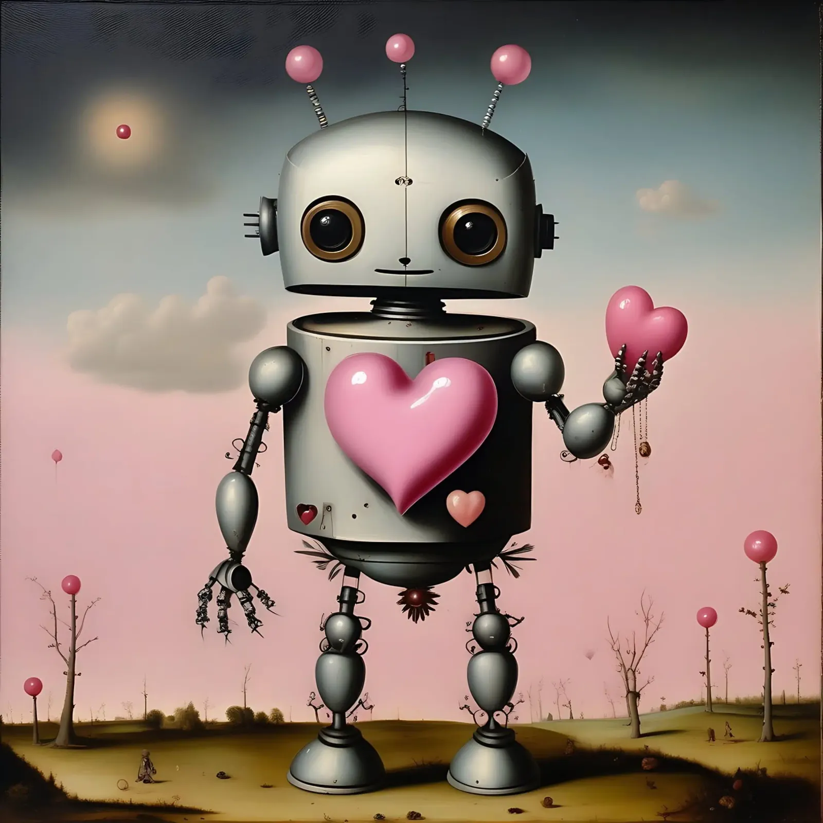 Robot con un cuore_12 pellicola backlit da Pink- und LoveArt by LK