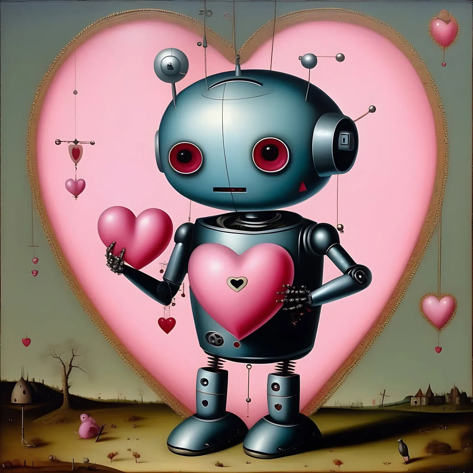 Robot con un cuore_13 pellicola backlit da Pink- und LoveArt by LK