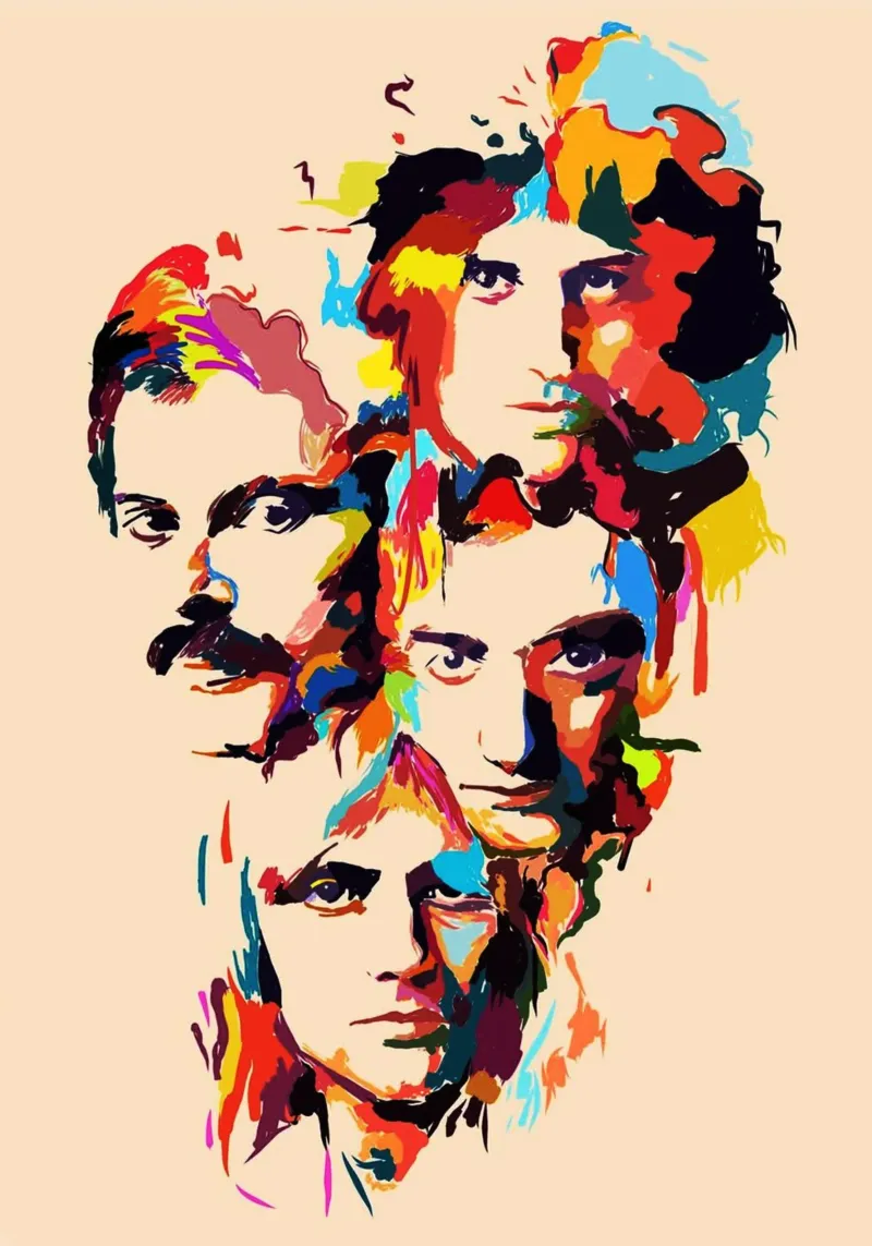 Queen Band abstrakte Kunst Acryl-Glas von Hantamrata