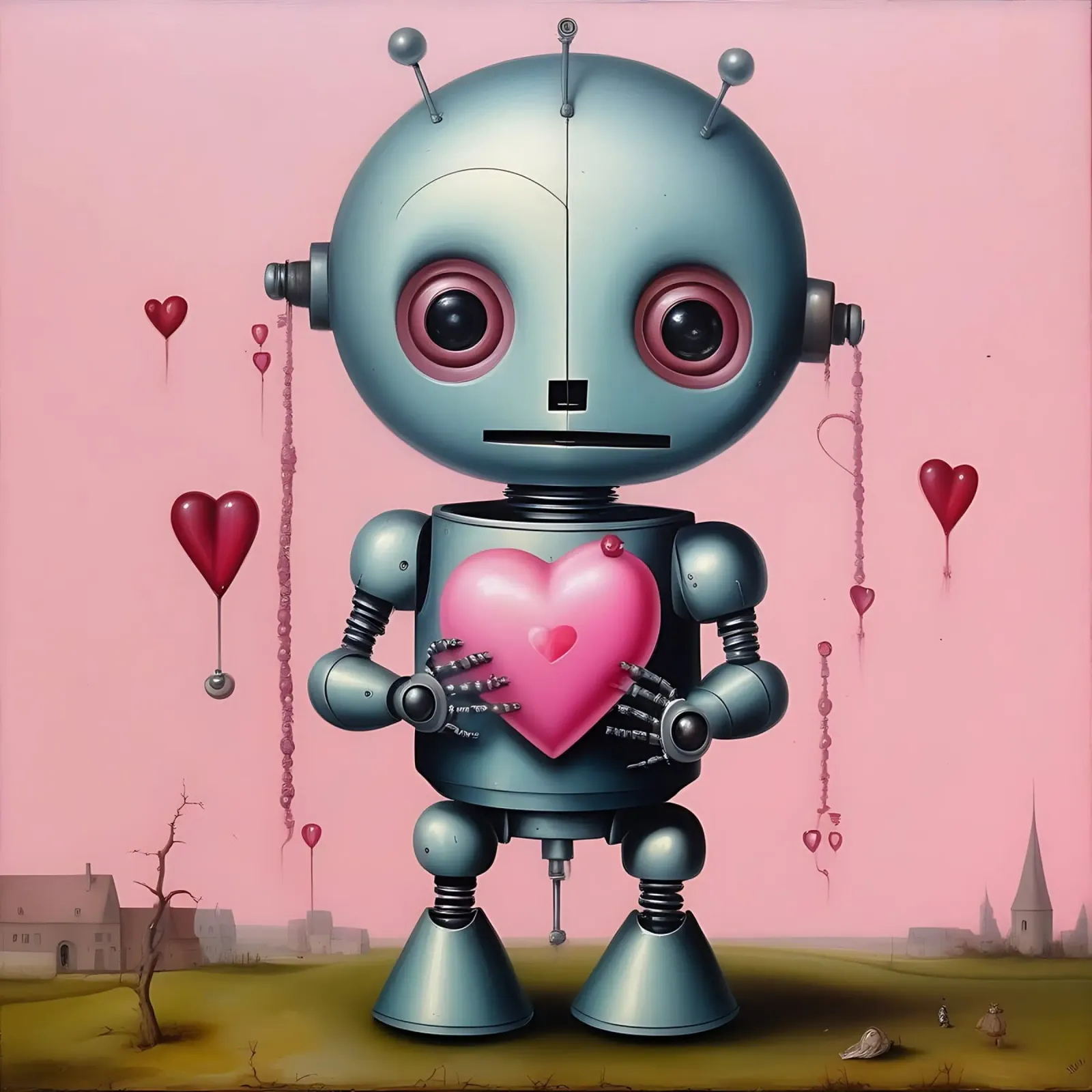 Robot con un cuore_15 carta hahnemühle da Pink- und LoveArt by LK