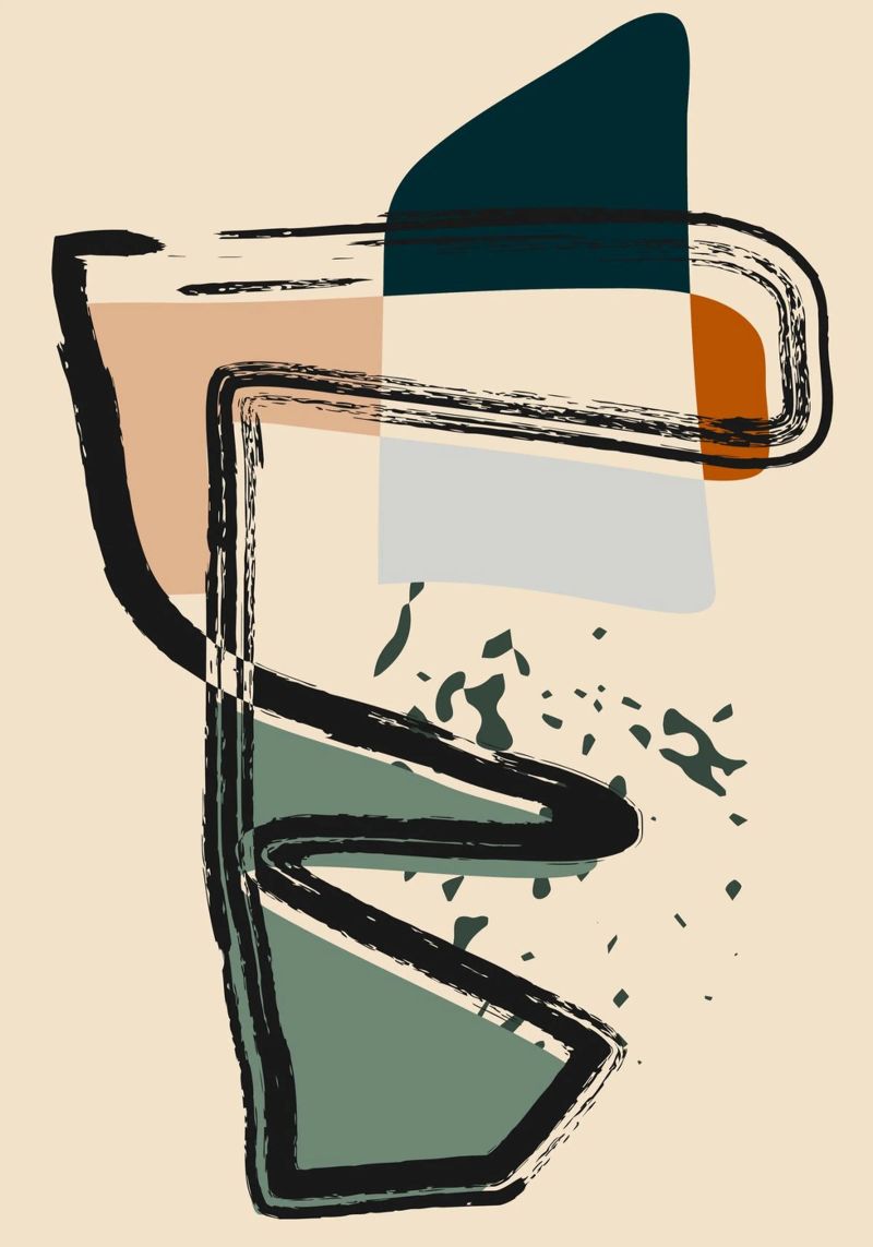 Abstract shapes and bold lines acrylic glass by LisaArtes