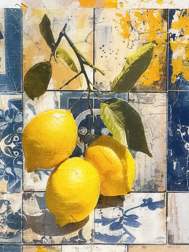 Three bright yellow lemons carta hahnemühle da LisaArtes
