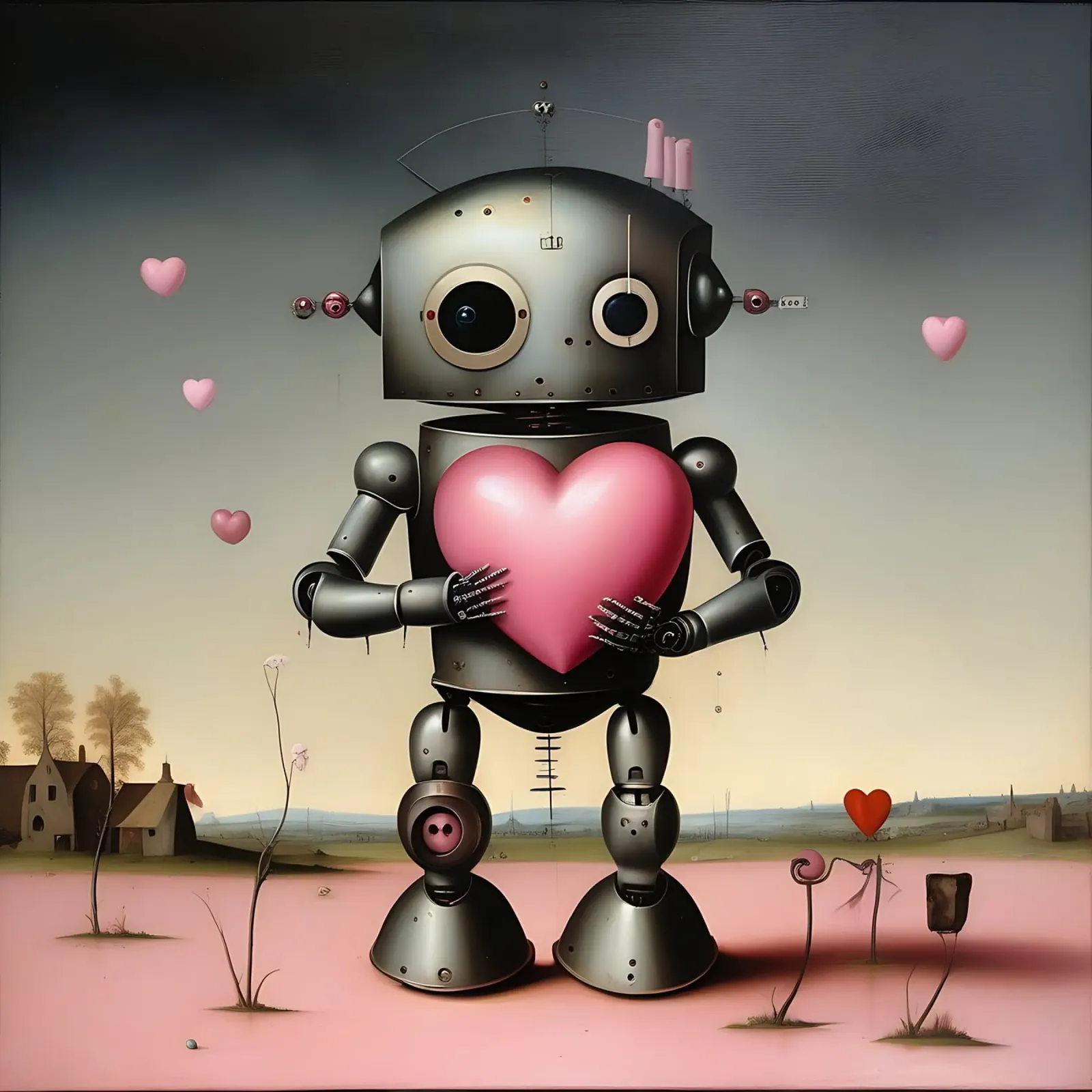 Robot con un cuore_20 pellicola backlit da Pink- und LoveArt by LK