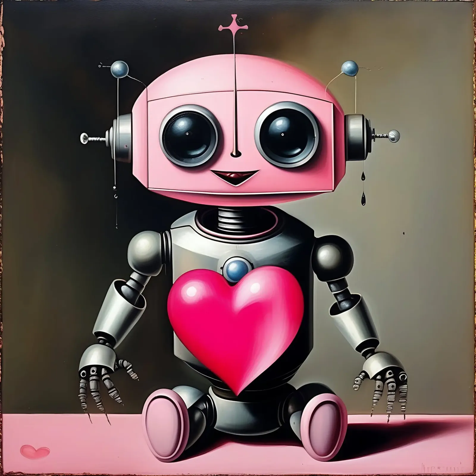 Robot con un cuore_21 pellicola backlit da Pink- und LoveArt by LK