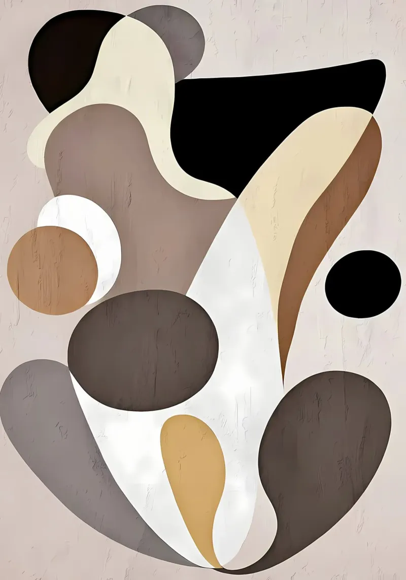 Black and Beige Abstract Hahnemühle von Aiden Garcia