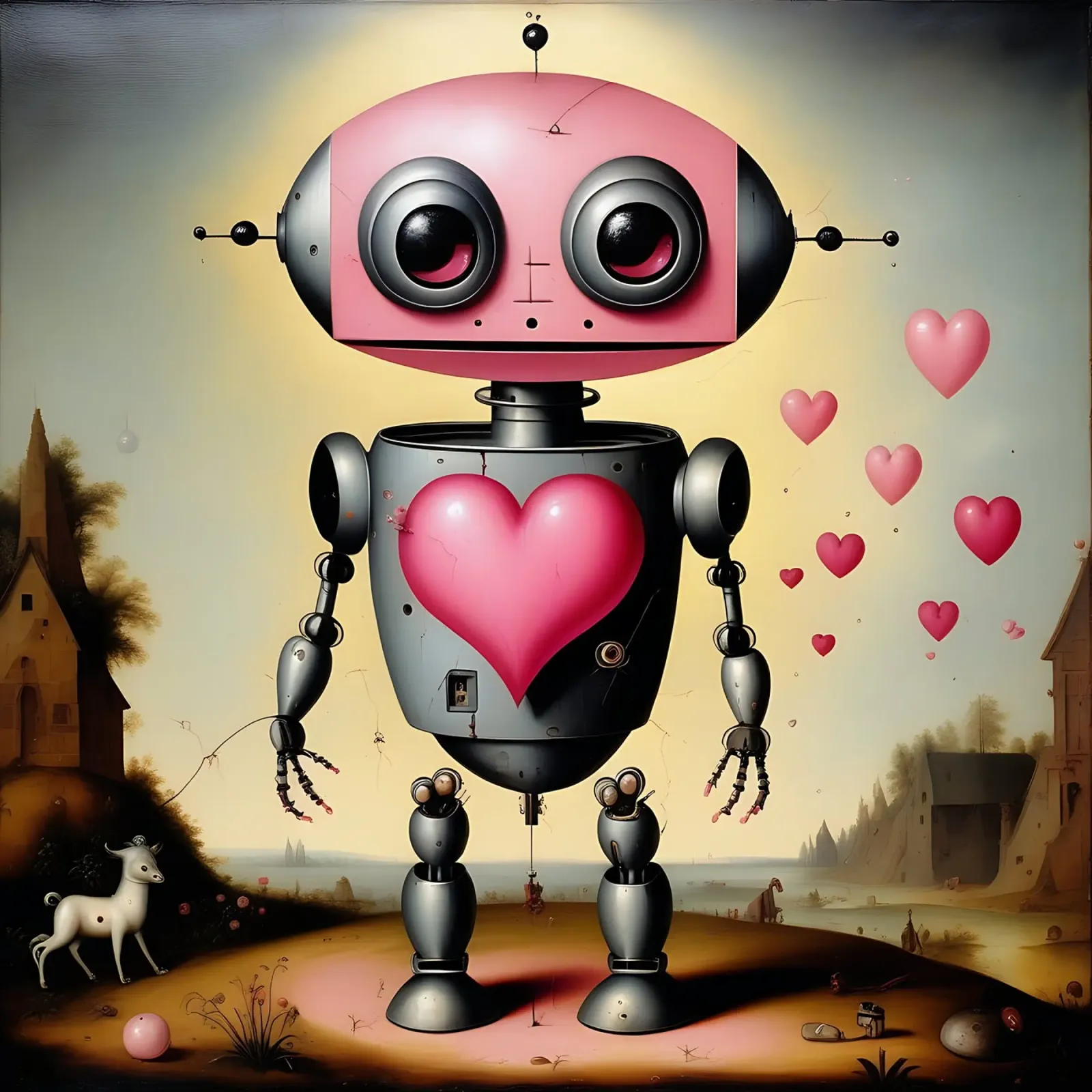 Robot con un cuore_22 pellicola backlit da Pink- und LoveArt by LK