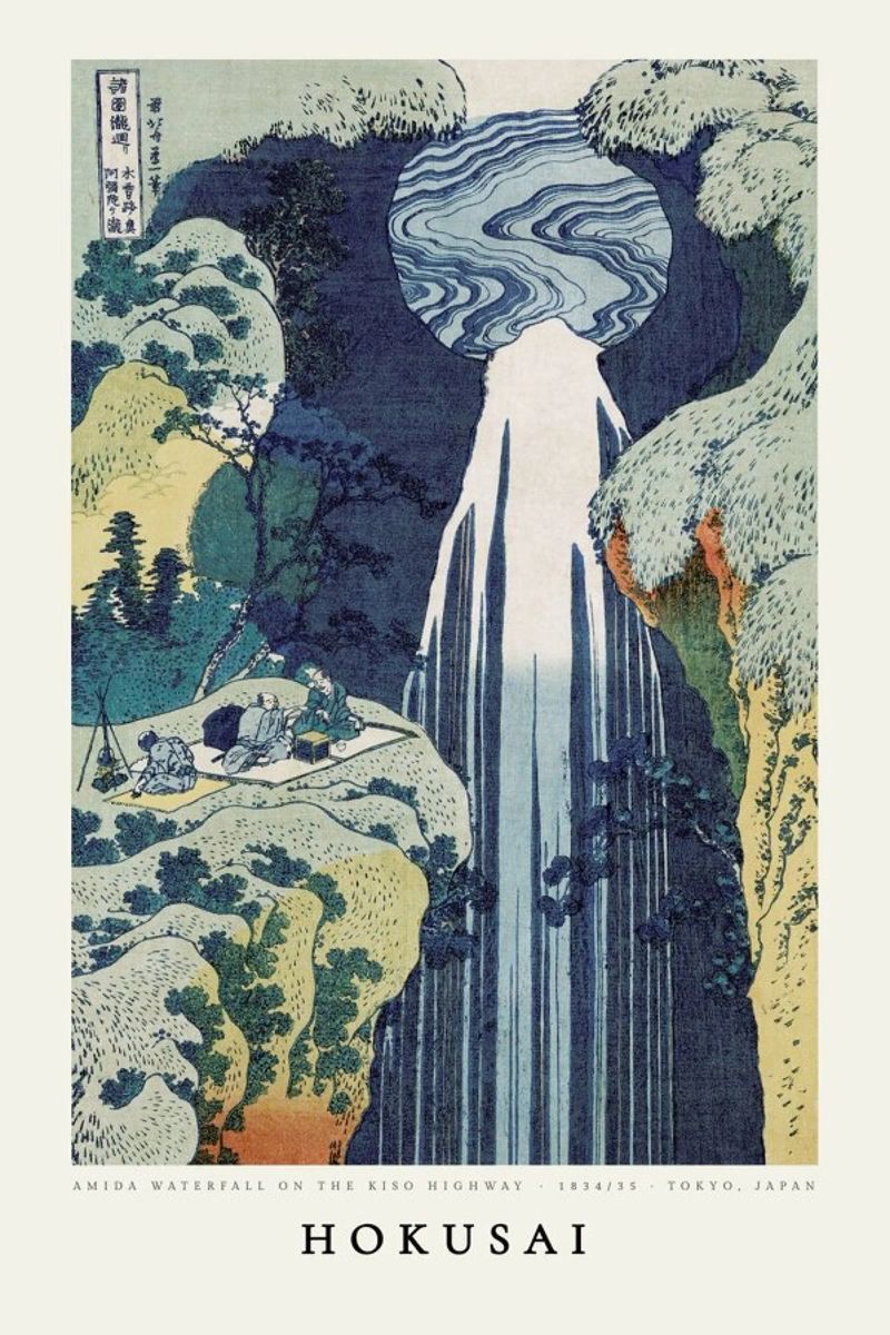 Hokusai - Amida Waterfall on the Kiso Highway toile de ARTOTHEK