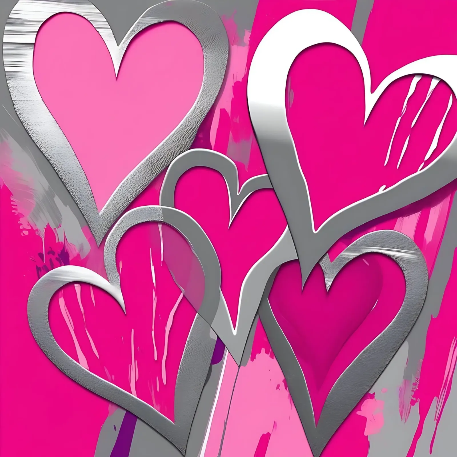 cuori_rosa_argento_1 pellicola backlit da Pink- und LoveArt by LK