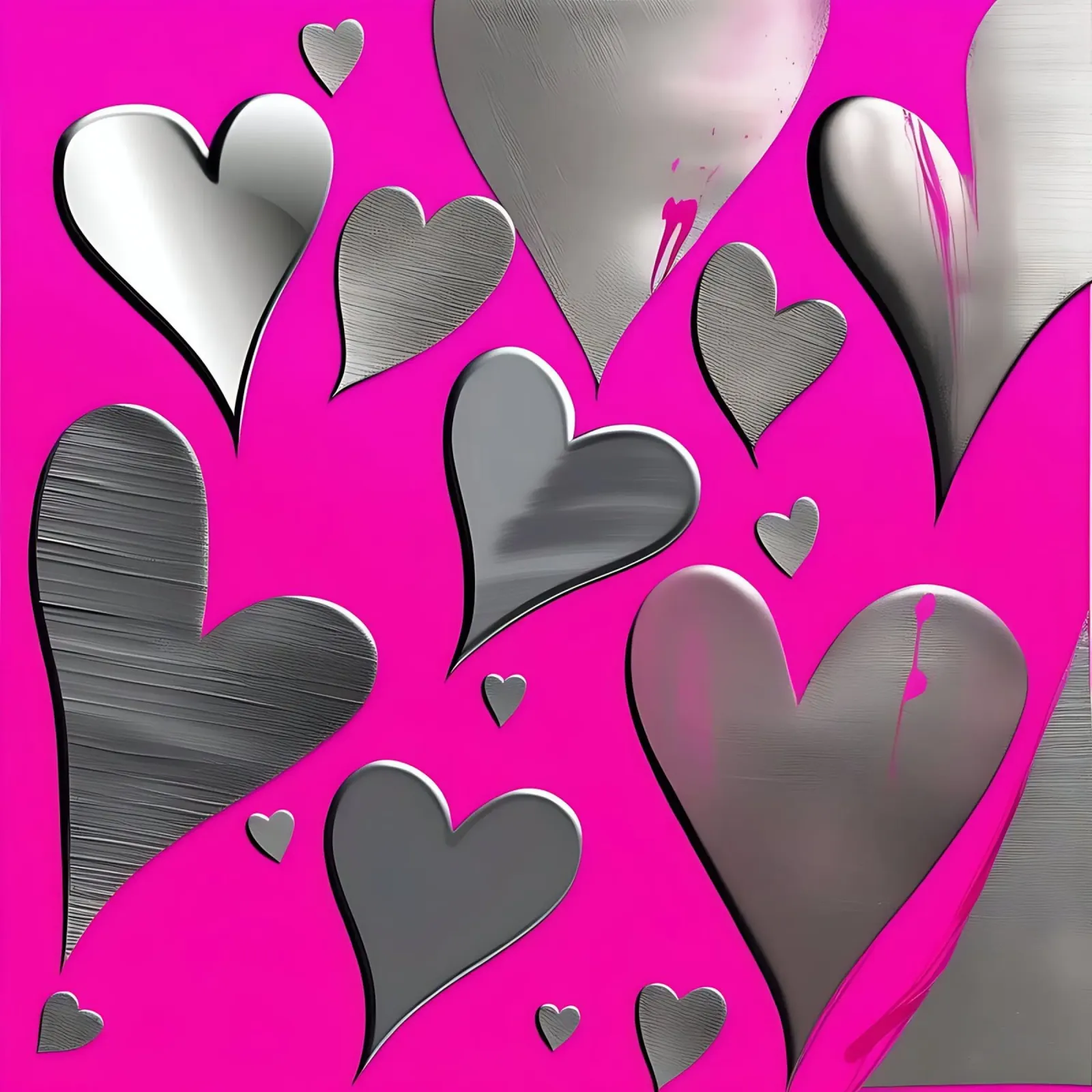 cuori_rosa_argento_3 plexiglass da Pink- und LoveArt by LK