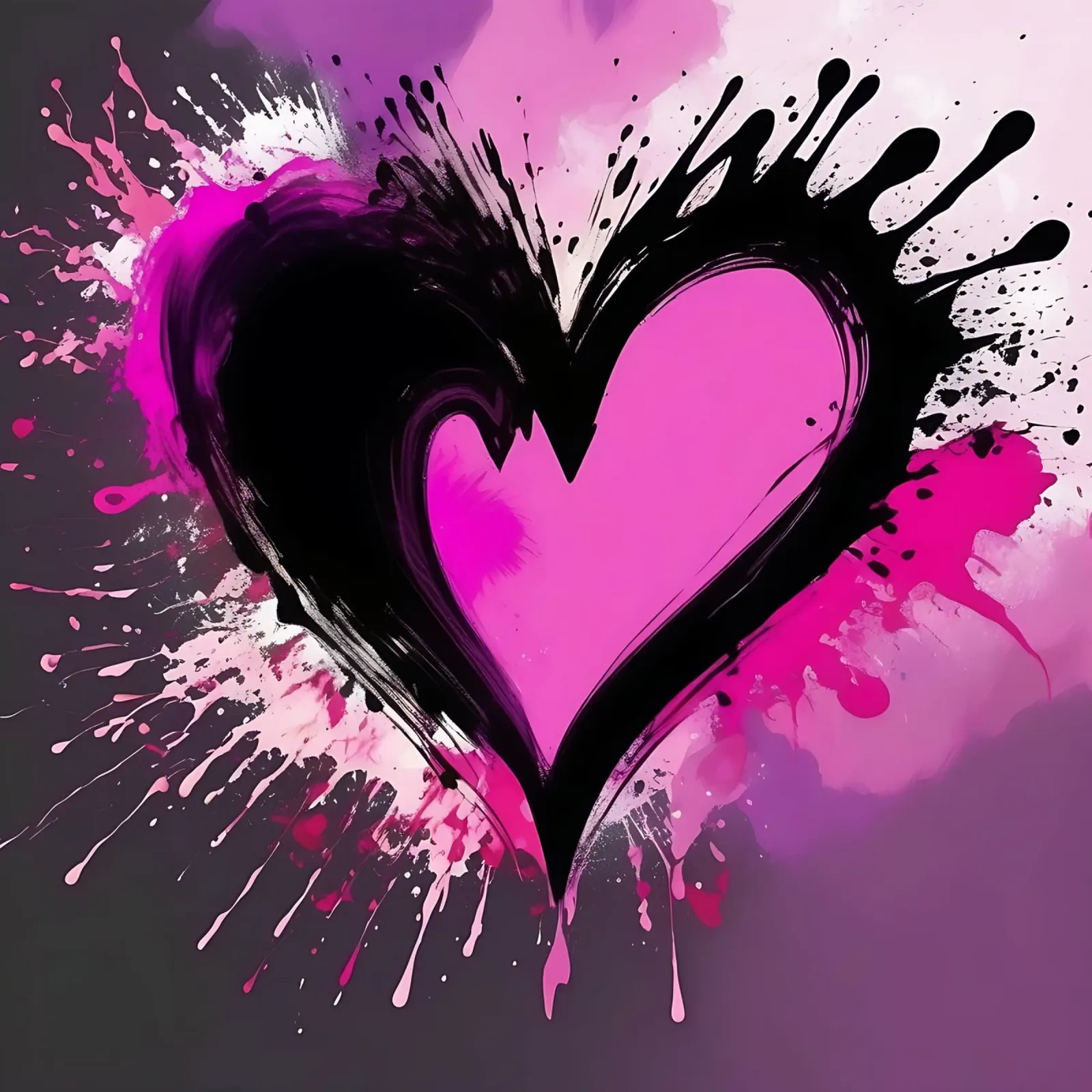 cuore_rosa_nero_3 plexiglass da Pink- und LoveArt by LK