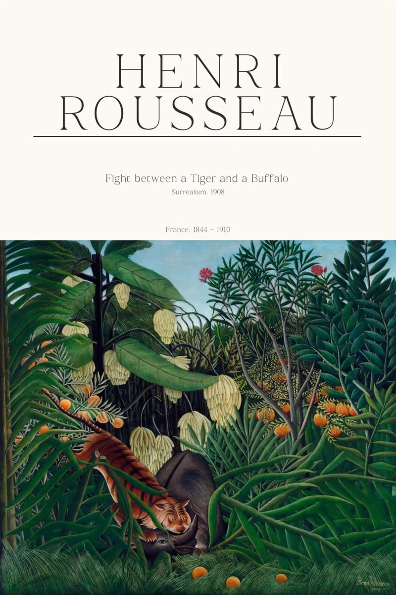Henri Rousseau - Fight between a Tiger and a Buffalo poster by Old Masters