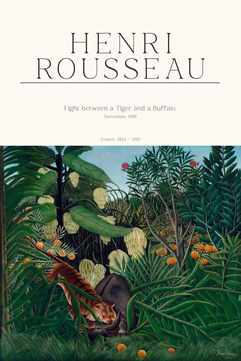 Henri Rousseau - Lotta tra una tigre e un bufalo tela da Old Masters