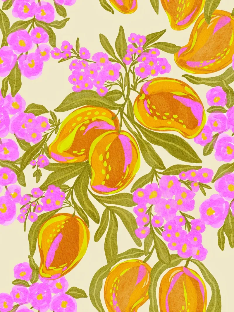 Manghi esotici e fiori carta hahnemühle da Nikitajariwala