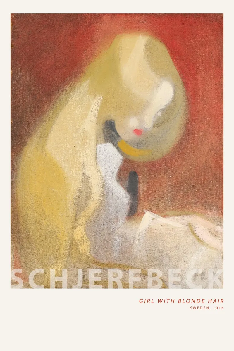 Helene Schjerfbeck - Ragazza con i capelli biondi poster con telaio in plastica da Old Masters