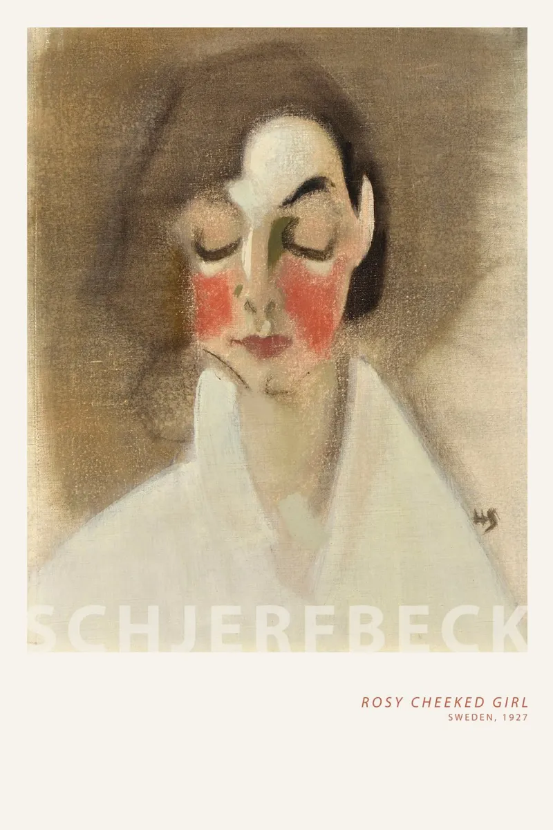 Helene Schjerfbeck - Ragazza dalle guance rosee poster con telaio in plastica da Old Masters