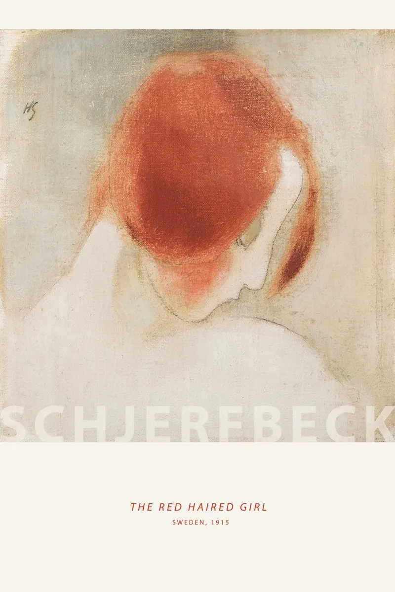Helene Schjerfbeck - La ragazza con i capelli poster con telaio in plastica da Old Masters