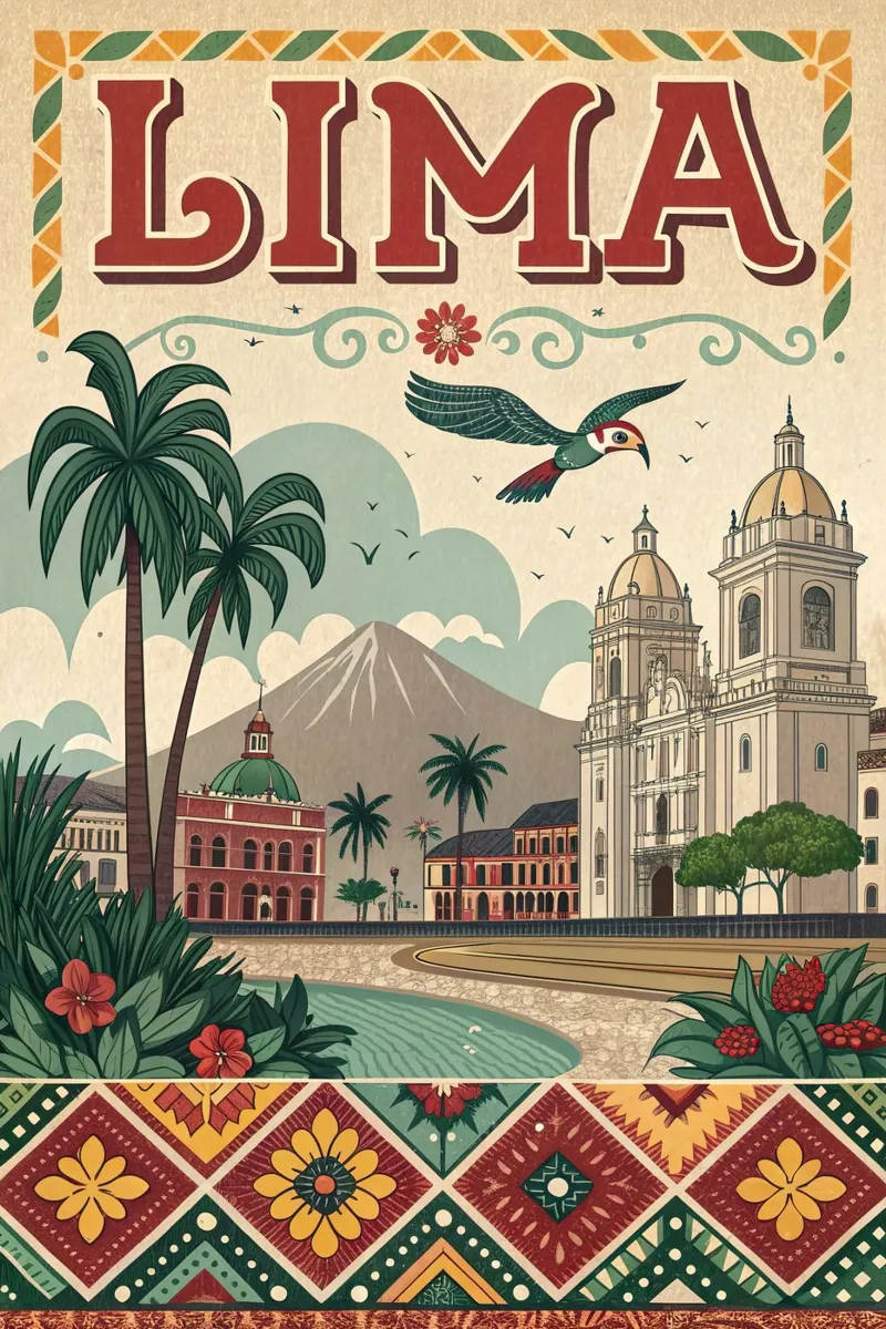 Poster d'epoca di Lima pellicola backlit da ARTVI-SHOP