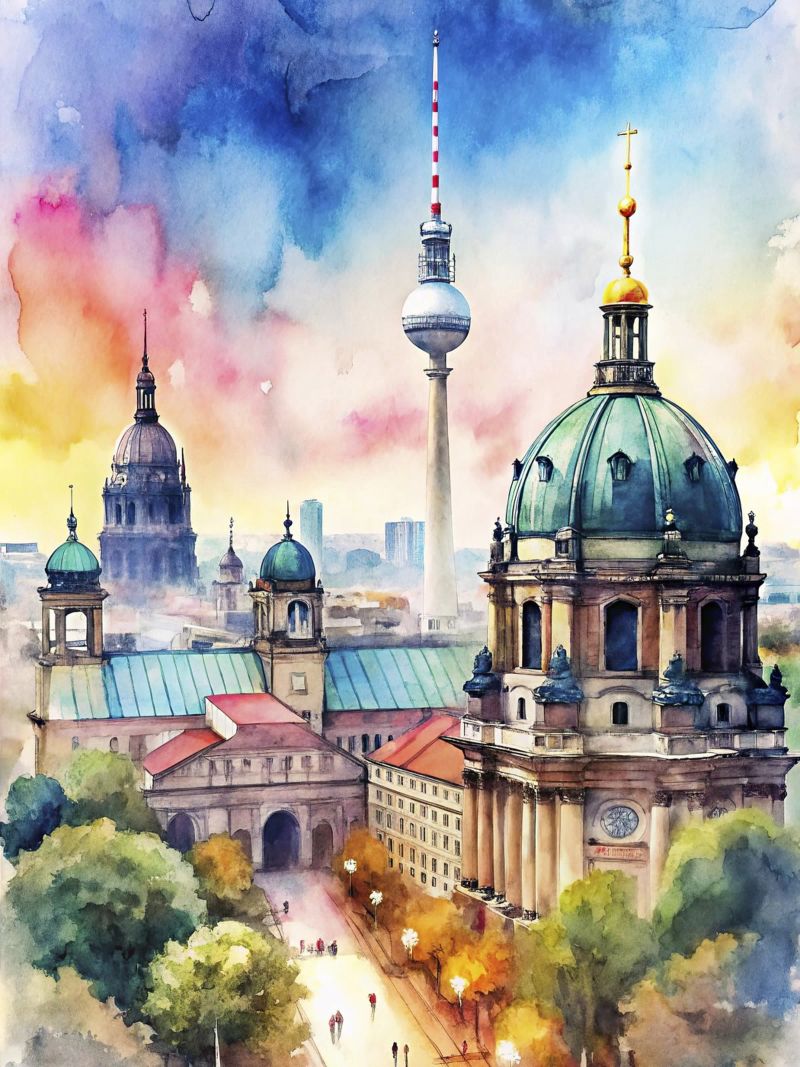 A drawing of Berlin poster by ARTVI-SHOP