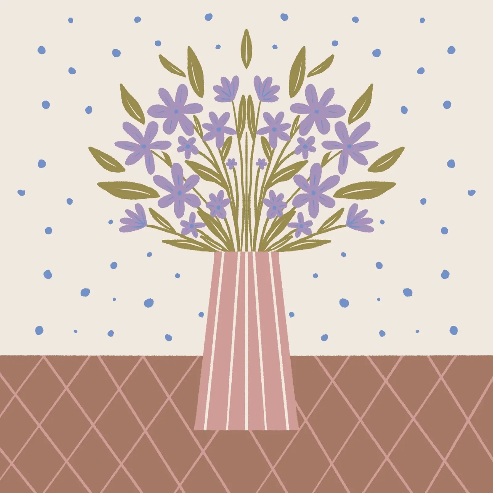 Florero - mousse de moca y violeta hahnemühle de Wackapacka