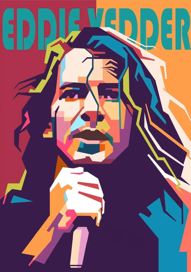 Eddie Vedder pop art portrait poster by Hantamrata
