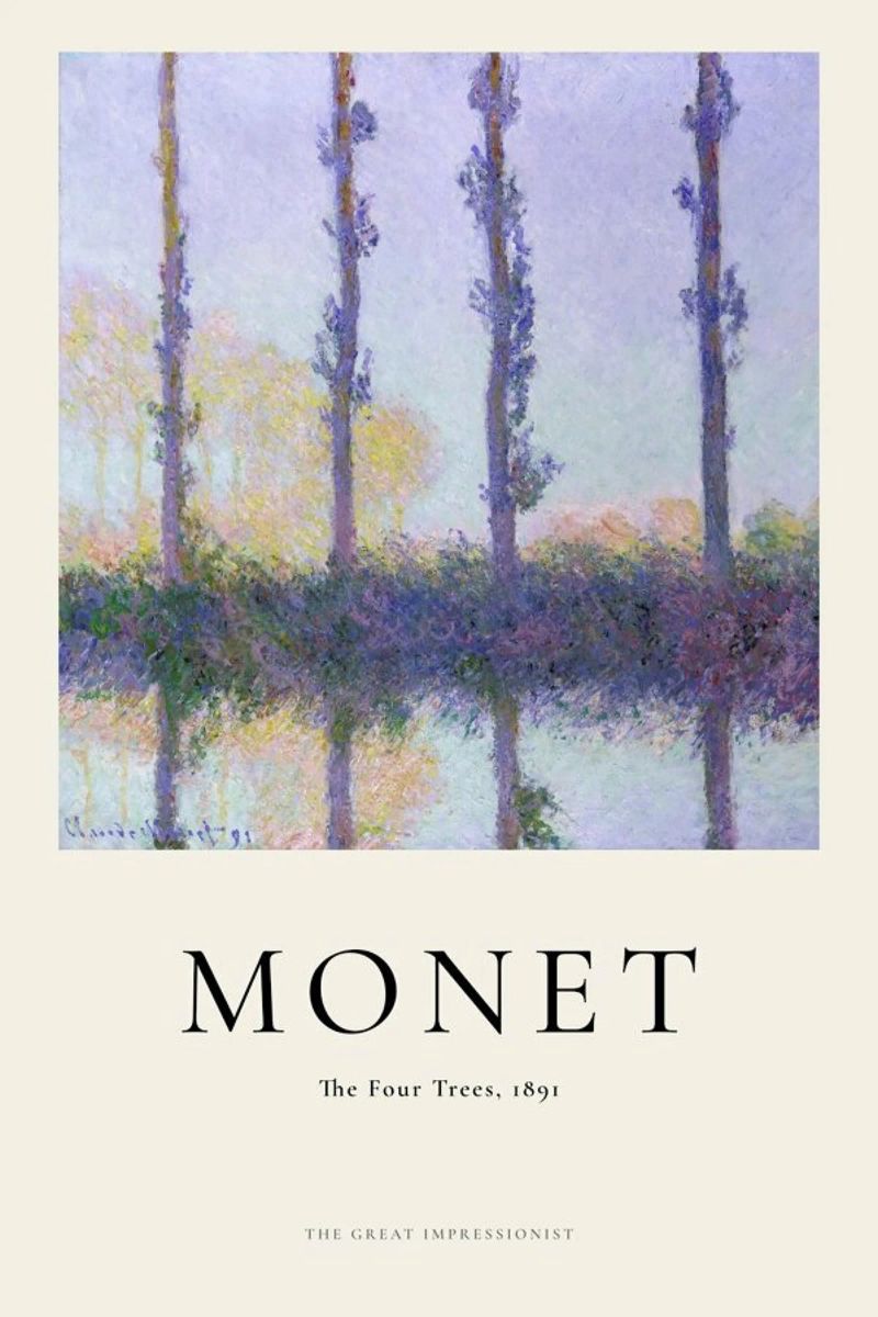Monet - The Four Trees Poster von ARTOTHEK