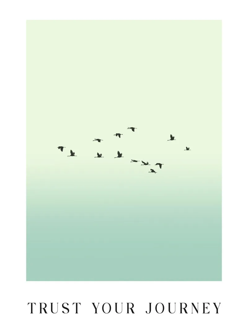Trust your journey poster con telaio in plastica da BAINAI
