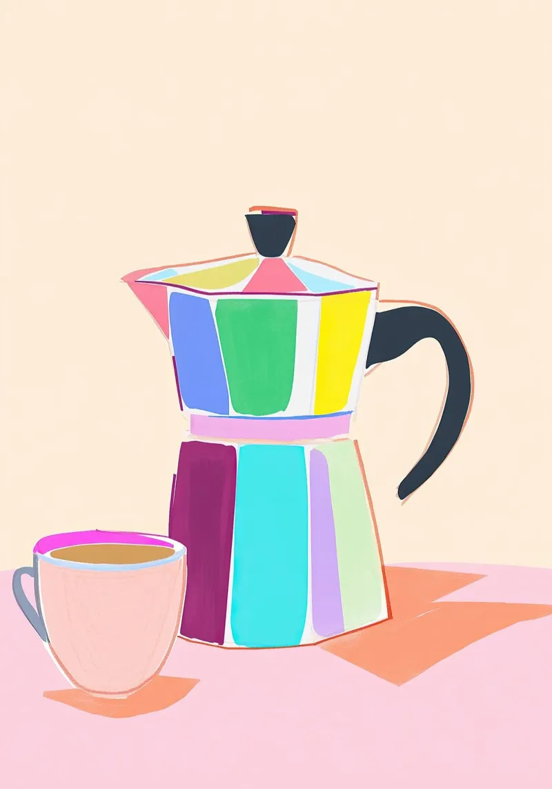 Gioco di colori con il caffè - Flat coffee art pellicola backlit da Nikis Art Studio