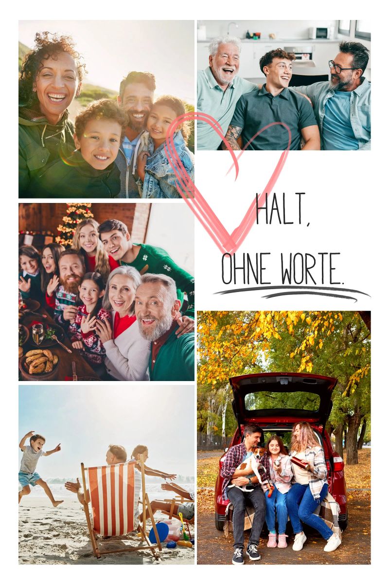 Familiencollage „Halt, ohne Worte“ – zum Selbstgestalten Poster von FRAMELY