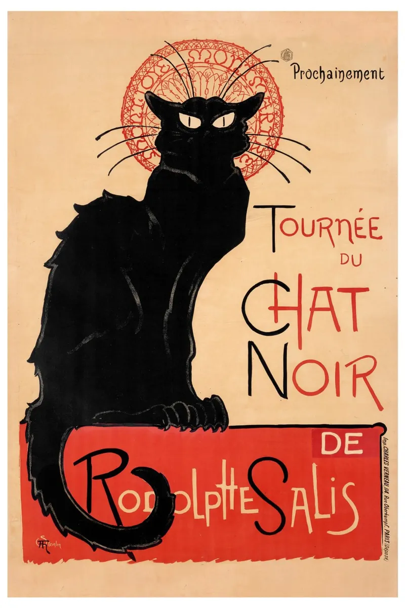 Steinlein - Tournee du Chat Noir poster con telaio in legno da Old Masters