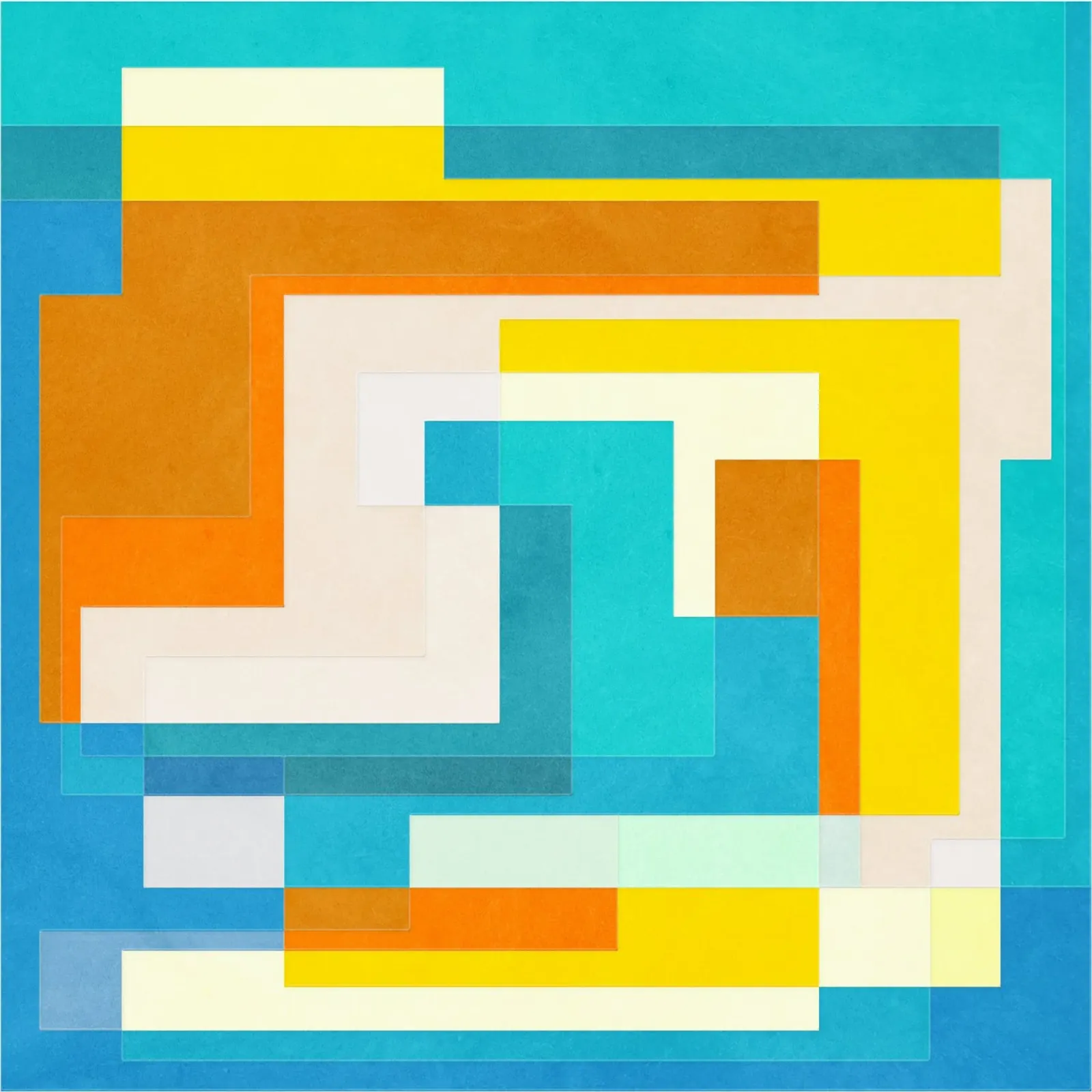 Forward - Forme geometriche astratte di colore blu verde acqua tela da lovely lines