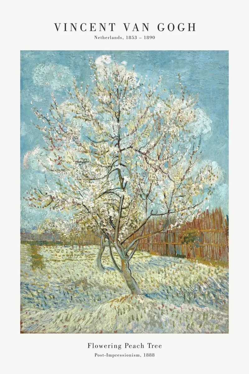 Van Gogh - The Peach Tree canvas with Floater frame by Old Masters