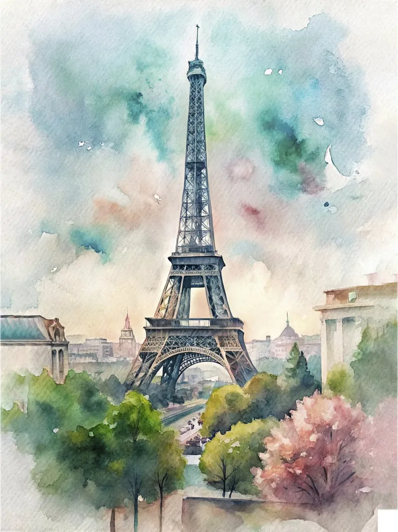 Eine Zeichnung von Paris Poster von 🎁 ARTVI-SHOP