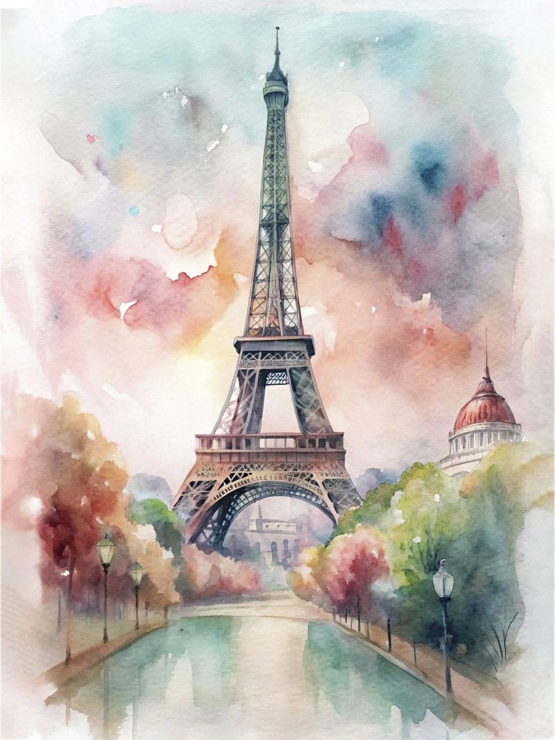 Eine Zeichnung von Paris Poster von ARTVI-SHOP