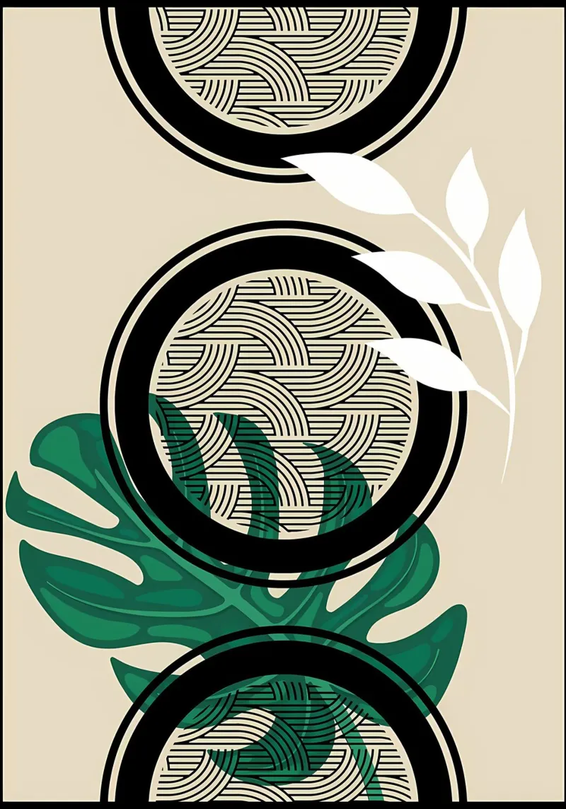 Impresión artística geométrica abstracta lienzo con Marco flotante de James M Coyle